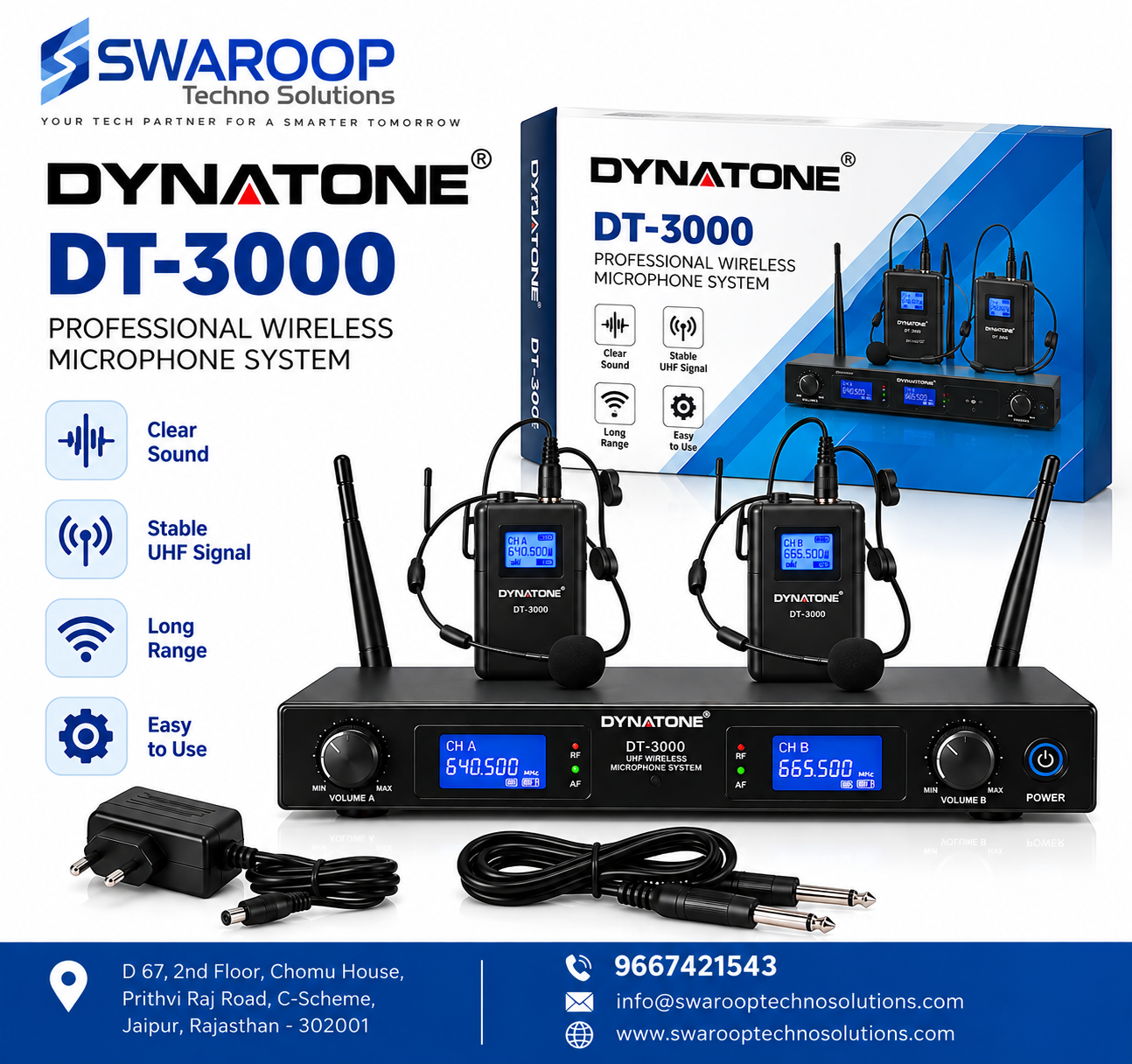 DYNATONE DT-3000 Wireless Microphone System